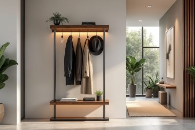découvrez notre portemanteau élégant, conçu pour sublimer votre hall d'entrée avec style. alliant design raffiné et fonctionnalité, il offre une solution pratique pour organiser vos manteaux et accessoires tout en ajoutant une touche d'élégance à votre décoration intérieure.