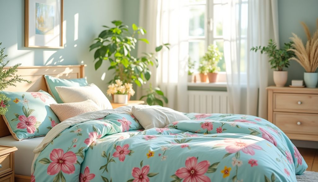 transformez votre espace avec des draps printaniers qui apportent fraîcheur et couleur à votre chambre. découvrez notre collection pleine de motifs éclatants pour un intérieur revitalisé et accueillant.