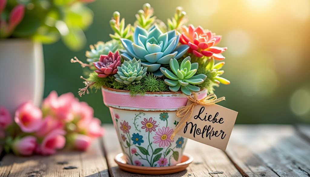 offrez un cadeau unique pour la fête des mères avec une magnifique composition de succulentes. découvrez des idées créatives et des conseils pour réaliser une arrangement élégant et durable qui ravira toutes les mamans.