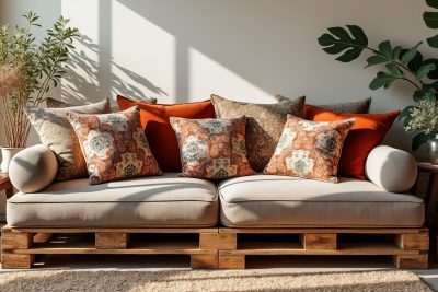 découvrez notre collection de coussins douillets, spécialement conçus pour embellir vos canapés en palette. offrez confort et style à votre espace avec des textiles variés et des couleurs tendance qui s'harmonisent parfaitement avec votre décoration intérieure.