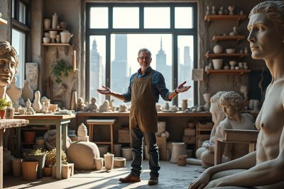 plongez dans l'univers créatif de jack simonds, sculpteur de renom, en visitant son atelier au cœur de new york. découvrez ses œuvres uniques, son processus artistique fascinant et l'inspiration qui alimente son travail.