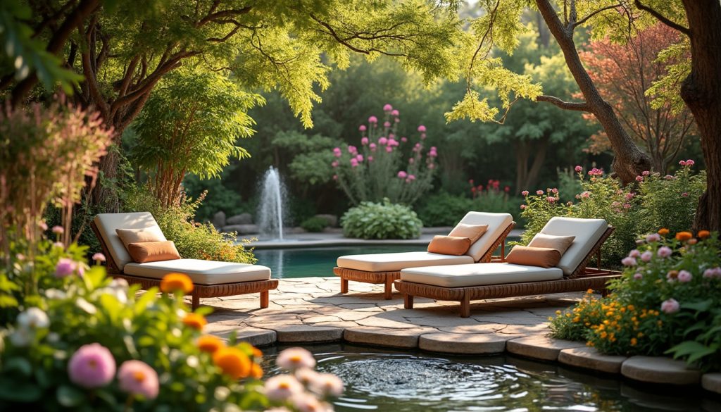 découvrez notre sélection de chaises longues et transats, idéales pour aménager un jardin paisible. profitez de moments de détente en plein air, alliant confort et élégance, pour créer un espace de relaxation au cœur de votre extérieur.