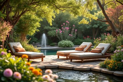 découvrez notre sélection de chaises longues et transats, idéales pour aménager un jardin paisible. profitez de moments de détente en plein air, alliant confort et élégance, pour créer un espace de relaxation au cœur de votre extérieur.
