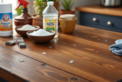 découvrez nos astuces efficaces pour enlever facilement les marques d'eau sur votre table en bois et lui redonner tout son éclat, sans l'abîmer.