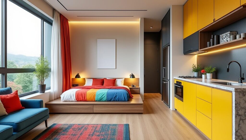 découvrez comment optimiser un appartement de 31 m² grâce à des idées d’aménagement ingénieuses : coin nuit discret, cuisine fonctionnelle et décoration pleine de peps pour un espace aussi pratique qu’agréable.