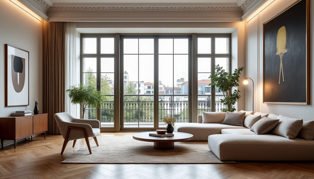 découvrez un appartement unique où le raffinement contemporain s’accorde parfaitement avec le charme intemporel du style haussmannien. l’alliance idéale pour une vie élégante et confortable au cœur de la ville.
