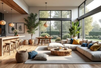 découvrez comment un espace de 120 m2 a été métamorphosé en un havre de paix chaleureux et fonctionnel pour une famille de quatre, alliant confort, esthétique et sérénité.