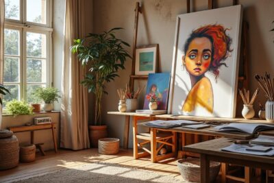 découvrez l'univers personnel d'aurèce vettier et plongez dans son refuge artistique où créativité et intimité se rencontrent.