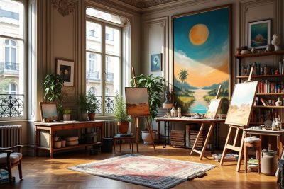 découvrez la transformation d’un appartement haussmannien de 47 m² à paris en un atelier d’artiste unique alliant charme historique et créativité contemporaine.