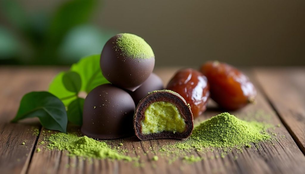 découvrez les nouvelles bouchées de chocolat bio au matcha et dattes naturelles par herza, une innovation gourmande pour votre bien-être.