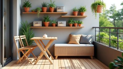 découvrez des astuces de rangement pratiques et créatives pour optimiser l'espace de votre petit balcon et en faire un coin convivial et fonctionnel.