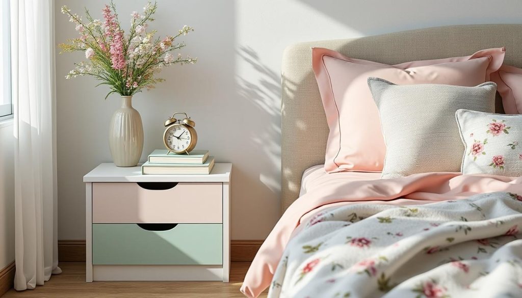 apprenez à fabriquer une table de chevet printanière avec des bords festonnés charmants grâce à ce guide diy utilisant des meubles ikea. un projet simple et élégant pour embellir votre chambre.