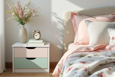 apprenez à fabriquer une table de chevet printanière avec des bords festonnés charmants grâce à ce guide diy utilisant des meubles ikea. un projet simple et élégant pour embellir votre chambre.