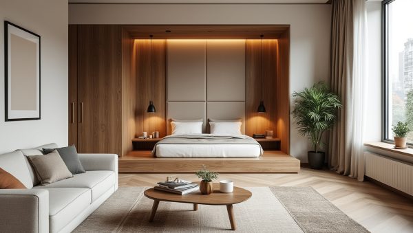 découvrez comment une astuce ingénieuse crée un coin nuit intime dans 55 m², tout en préservant la luminosité et l’ouverture de l’espace.