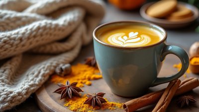 découvrez les bienfaits du golden latte et une recette facile de cette boisson dorée au curcuma et aux épices, idéale pour une pause réconfortante en automne.